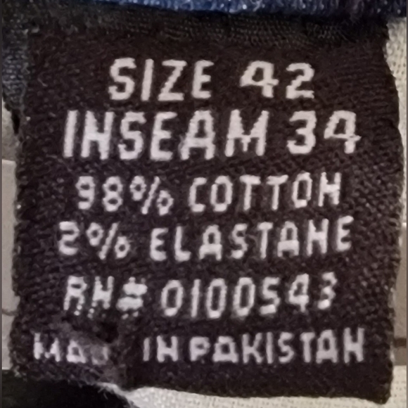 Another Hype Piece AHP Slim Blue Red Color Jeans Distressed Big & Tall 42 x 34 - Picture 7 of 8